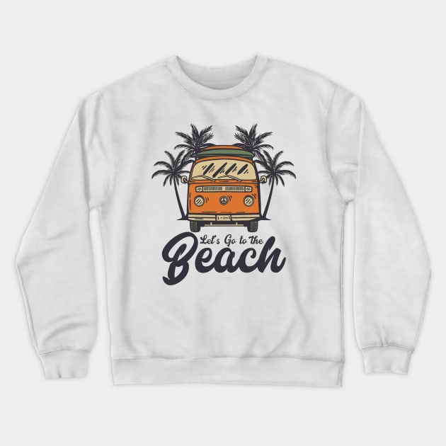 beach Crewneck Sweatshirt by vickwinarto99